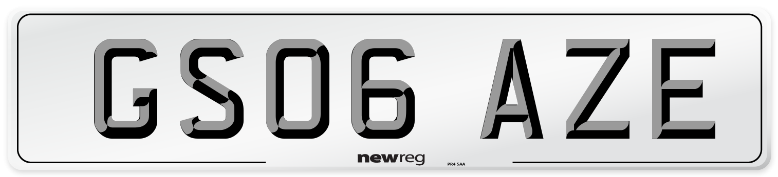 GS06 AZE Number Plate from New Reg